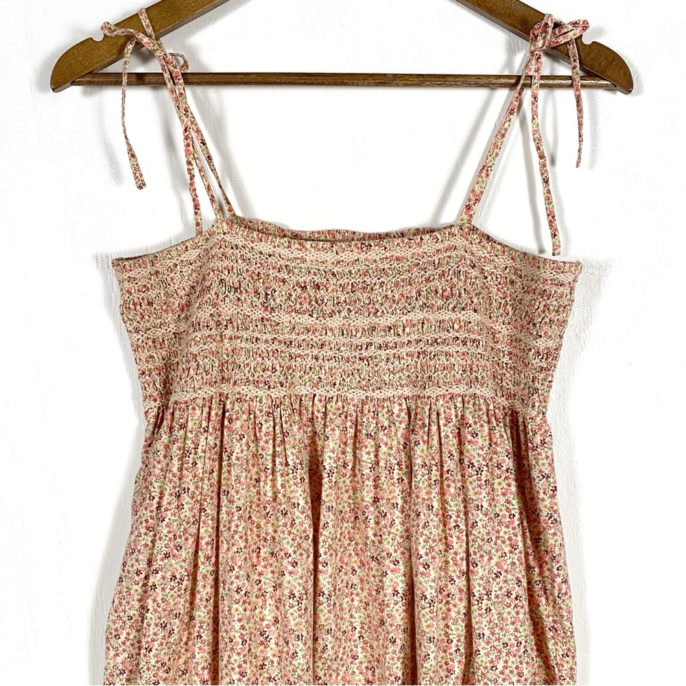 Doen Floral Midi Dress in Brown and Cream - Picture 4 of 7